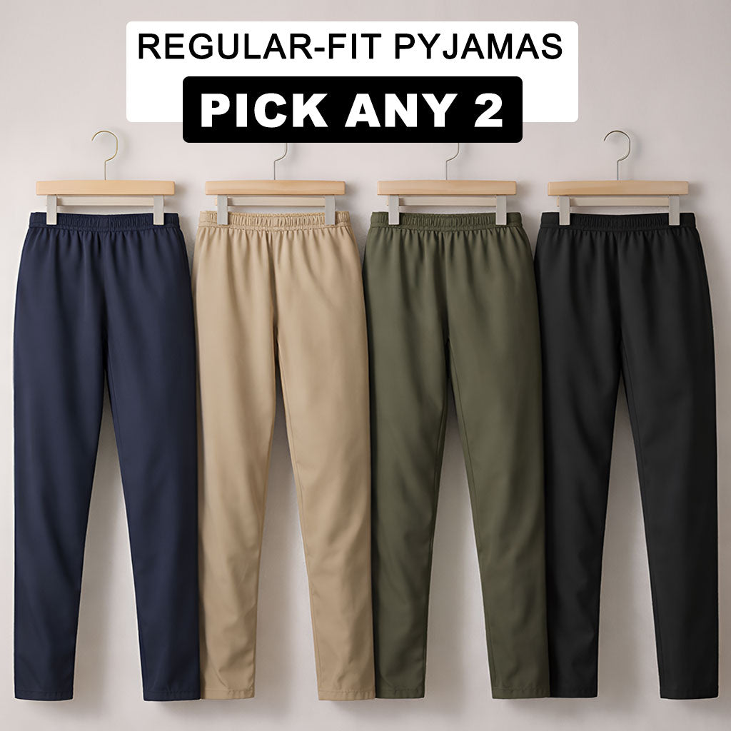 Aaramo Men’s Everyday Comfort Pyjama with Zip Pockets (Pack of 2)